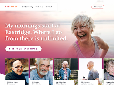 Homepage art-direction comp friendly health home layout medical retirement