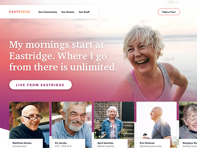 Homepage art direction comp friendly health home layout medical retirement