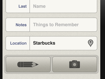 Last Name button icons iphone location stripes texture user interface