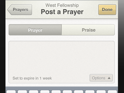 Post a Prayer iphone tabs textarea texture white