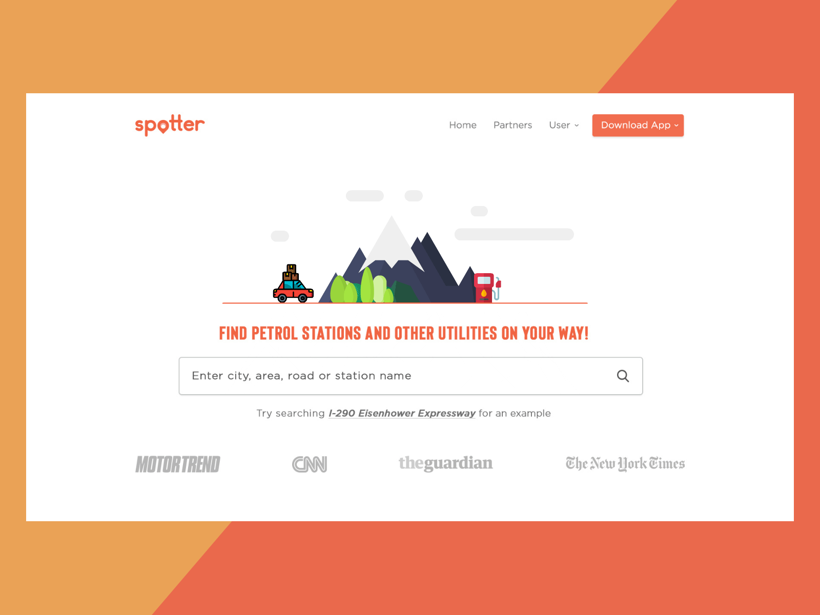 Spotter Website Cover Animation 2d animation adobe animate animated animated gif car animation car service download app journey landing page design location app motion graphic motiongraphics search engine travel travel app travelling utility website animation website design website header