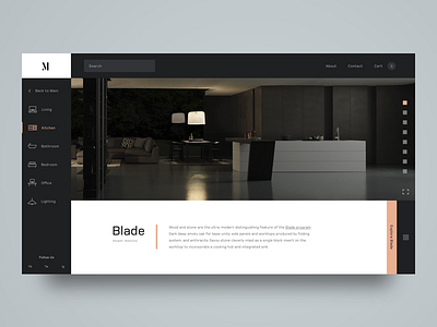 M. Interior Design architecture clean e commerce grid icons interior design minimalism modern shopping ui ux web design