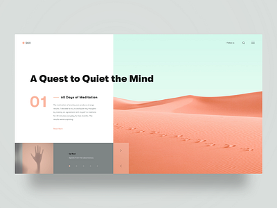 Still Online Magazine blog calm clean daily ui dailyui grid layout lifestyle meditation online magazine ui ux web