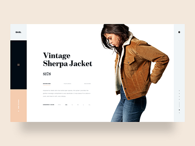 Babl brand daily ui dailyui fashion fw18 grid hero inspiration landing page lookbook minimal modern product detail typography ui ux web web design