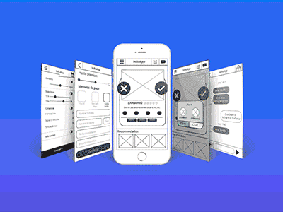 InfluApp App UI UX match ui ui design ux ux design