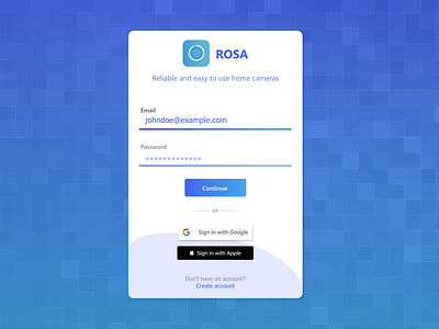 ROSA - Sign in page