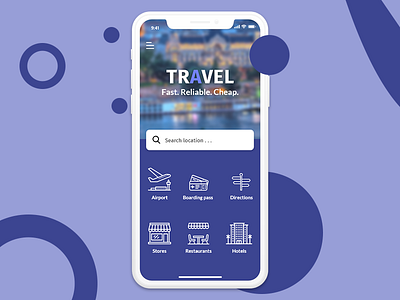 Travel App app clean creative design interface ios mobile purple simple travel ui ux