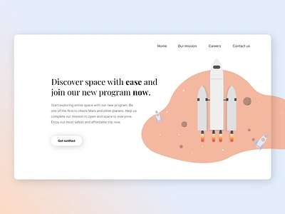 Space travel - landing page creative design illustration interface landing page minimalistic product design typography ui undraw web design