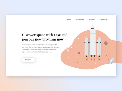 Space travel - landing page creative design illustration interface landing page minimalistic product design typography ui undraw web design