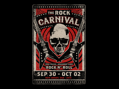 Rock Carnival apparel carnival guitar merch merchandise poster rock skull t shirt vintage