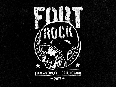 Fort Rock army band merch grunge illustration merch military shirt skull t shirt
