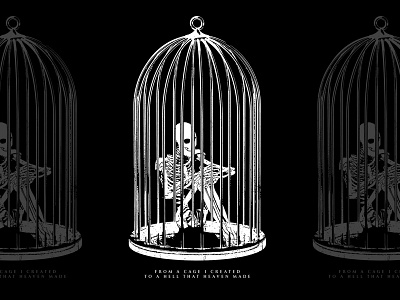 Caged apparel cage fashion illustration shirt skull t shirt