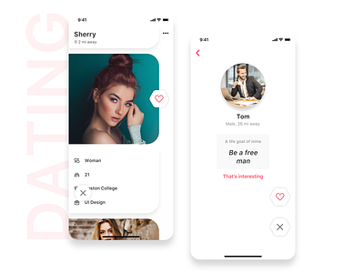 Dating App browse chat chat app chatting date dating dating app dating website datingapp design feed profile profile card profile page profiles ui ux