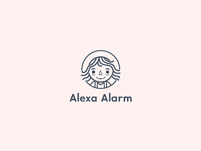 Raggedy Ann Doll Logo design - Alexa Alarm alarm character doll inspiration logo outline product simple