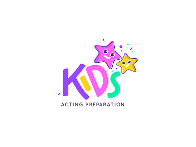 Kids Acting Preparation Logo Design - Opt 2 acting branding drama education happy kids logo school theater