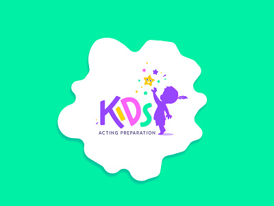 Kids Acting Preparation Logo Design - Opt 1 acting branding drama education happy kids logo school theater