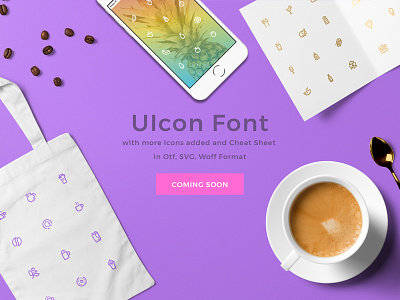 UIcon Font - Mobile, Web & Interface Design Icon Font app font font awesome font icon icon mobile restaurant set ui ui font