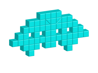 Block Space Invader 3d creative lego monster