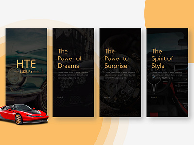 The luxury Car & Watch App Splash Screens