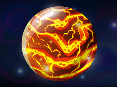 Volcanic planet circle daily drawing experiment illustration lava outerspace planet practice vector volcanic volcano