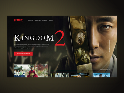 Kingdom 2 Landing Page adobe xd daily ui dailyui design film film poster interface kingdom 2 landing design landing page movie netflix series ui web