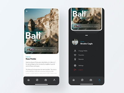 Destination - Bali adobe xd app bali concept design destination indonesia interface madewithadobexd mobile profile travel ui
