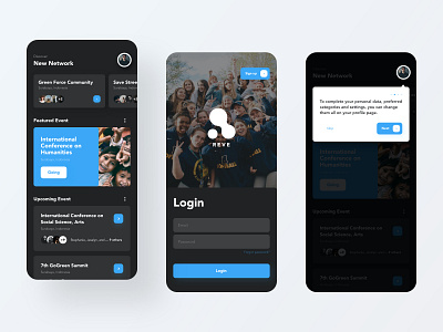 Event and Community adobe xd app community concept design event event app events interface mobile ui ux