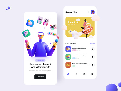 #WarmingUp Entertainment Media 3d app color concept design entertainment figma interface mobile ui