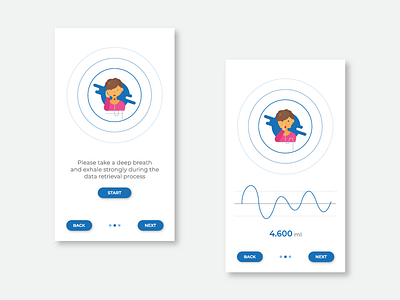 Spirometer - Check the lungs app health interface mobile ui ux