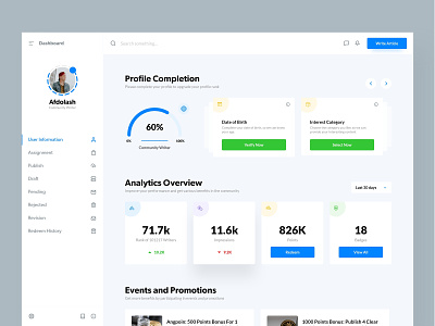 Profile Completion Meter - Dashboard 2d adobe xd app blue color concept dashboad design flat flat 2.0 flat design interface light ui mockup ui ux web