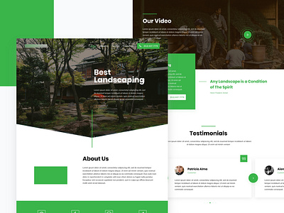 #Exploration | Landscaping adobe xd concept design green interface landing page landscaping ui ux web