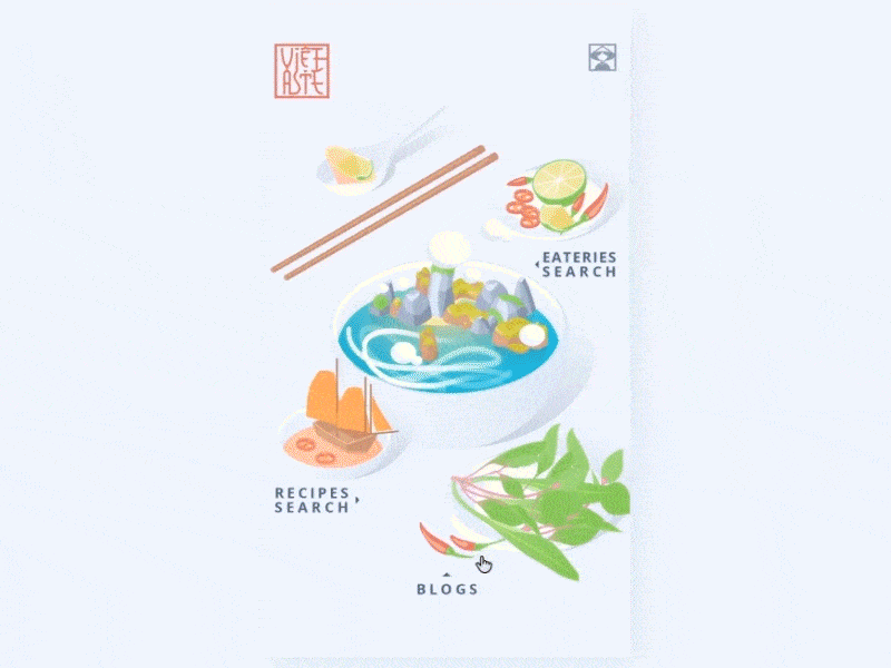 Việtaste app design 2d animation app article blogs branding design flat food icon illustration illustrator isometric motion pastel ui ux vector
