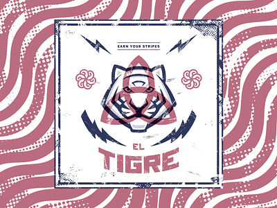 El Tigre halftones illustration illustrator photoshop poster retro tiger mascot vintage