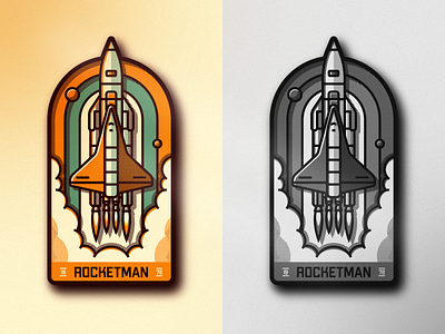 Rocket Man Badge Design design halftones illustration illustrator photoshop rocket rocketman vector vintage