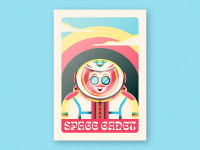 Space Cadet astronaut illustrator poster design retro space space cadet vector