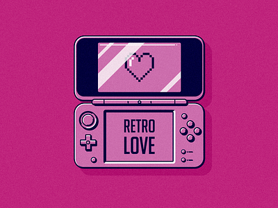 Retro Love design flat illustration retro vector