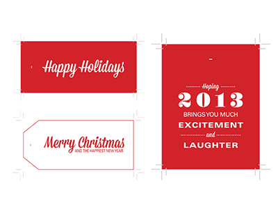 Holiday Hangtags 2013 christmas holiday new year numerals san serif script typography