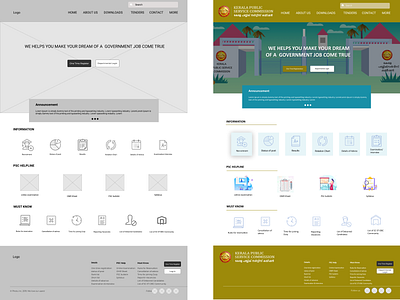 Kerala Public service Commission Website Redesign illustration illustration banner ui design ux design webdesign