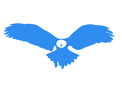 Owling bird blue flat illustration illustrator minimal owl vector white