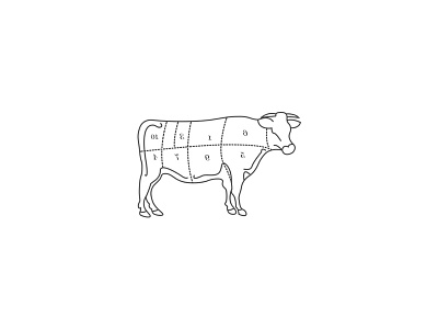 Beef advertising beef cow editorial illustration steak vector