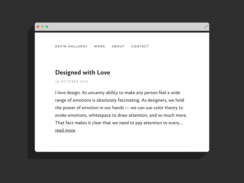 [GIF] Redesign! animated devin halladay gif redesign type typo typography web design website