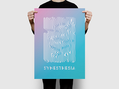 Synesthesia distorted gradient illusion poster royale synesthesia vector