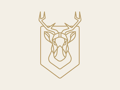 Mad Stag animal badge deer line logo patronus stag