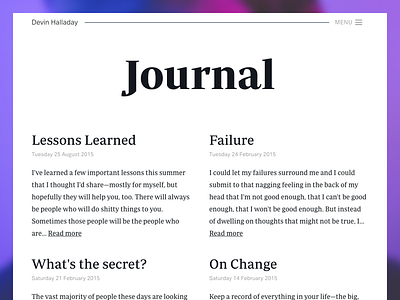 Journal layout idea