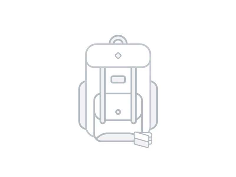 First try animation backpack illustration