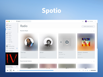 Spotio: An Rdio-inspired theme for Spotify app launch rdio redesign release skin spotify theme