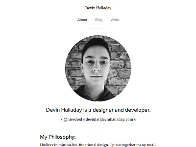 The New Devin Halladay emerald ff tisa web pro minimal monochrome proxima nova redesign responsive web design website website redesign