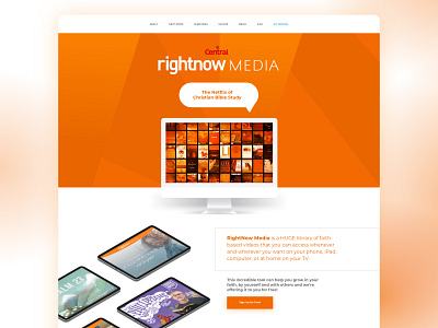 Central's Church Rightnow Media Page adobe xd ui webdesign
