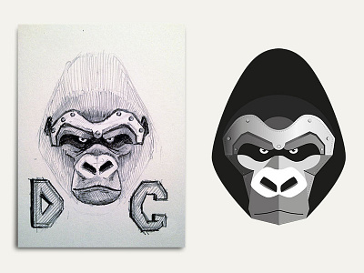 Diesel Gorilla drawing gorilla logo sketch