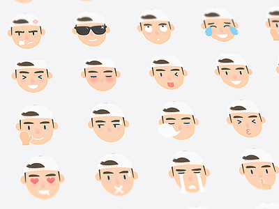Emoji Set angry character emoji emoticons emotion excited icon illustrator set shy sticker tired